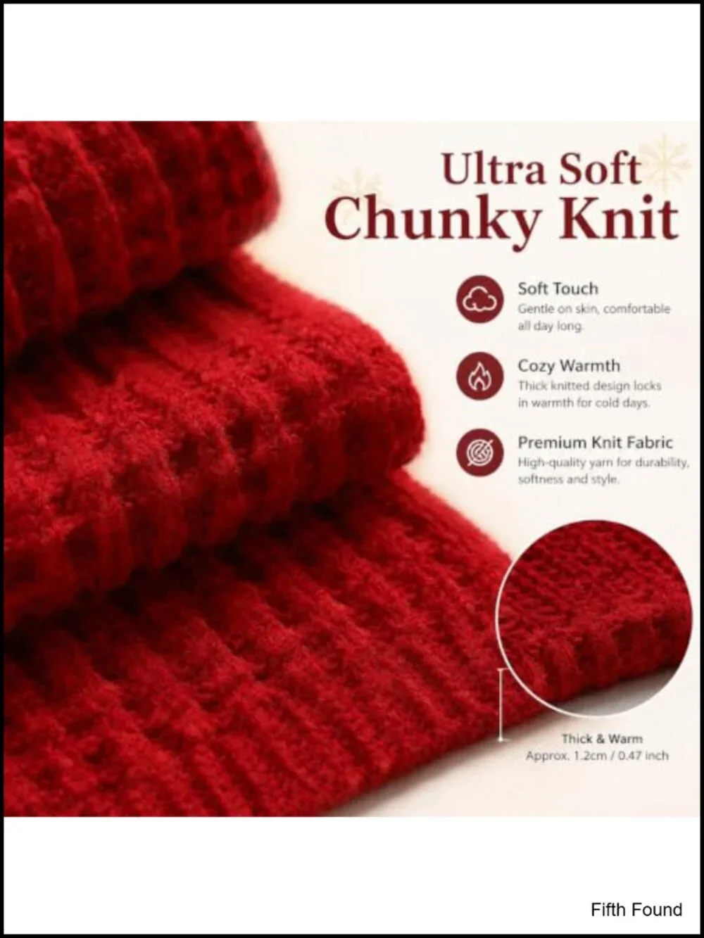 Waffle Knit Winter Scarf Cozy 63x9.4 inch Cold Weather Wrap for Men Women